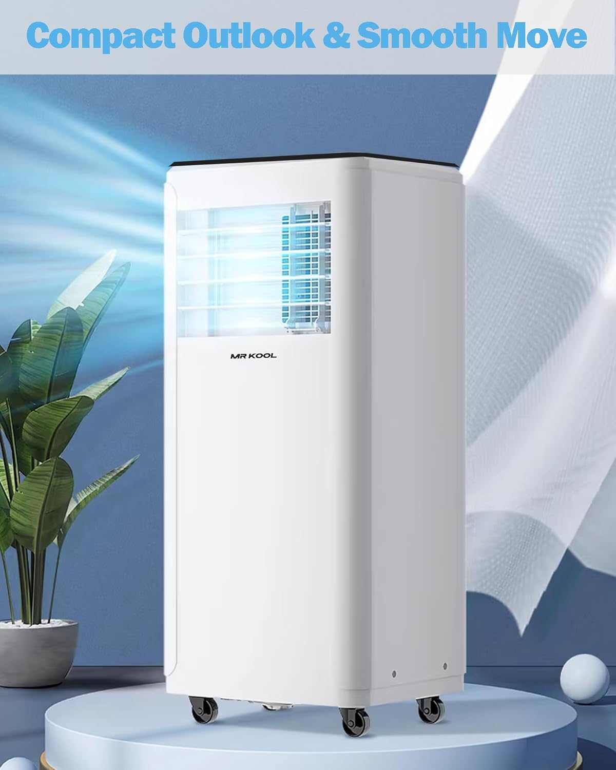 Portable Air Conditioner Unit 9000 BTU 4-in-1 Dehumidifier Ventilation Conditioning Cooling Fan with 2 Speeds with Digital Display & Remote Control Window Kit 24 Hour Timer for Room Up to 269sq.ft-5