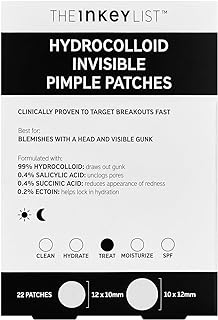 The INKEY list Hydrocolloid Invisible Pimple Patches, Spot Patches Contains Salicylic Acid, Day/Night Anti Acne Patches, Vegan & Cruelty Free, Suitable For All Skin Types