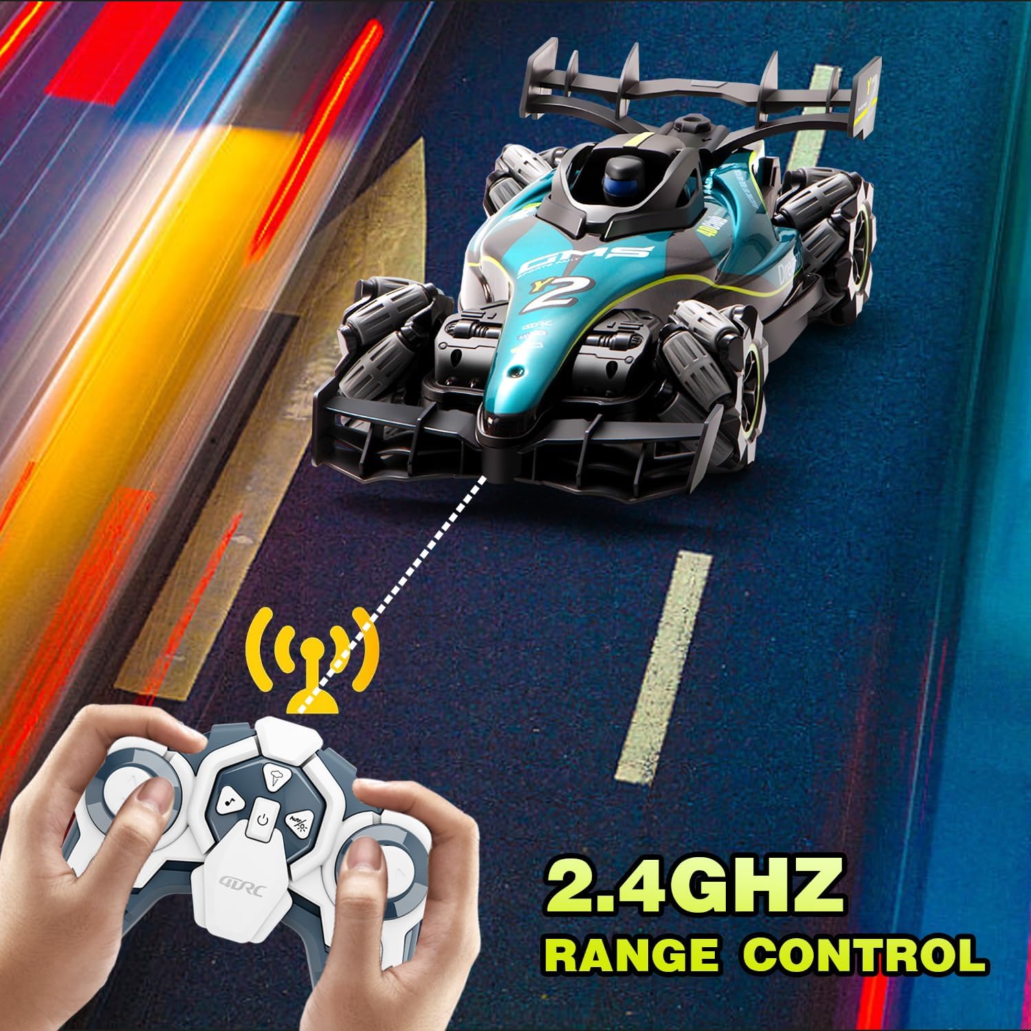 4DRC Y2 Hand Controlled Gesture RC Car, Drift Car with Light Spray, 2.4Ghz 4WD 360° Remote Control Racing Car Toys Model Car Gifts for Kids Boys Girls-2