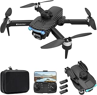 Dodoore XT204 Drone with Camera 8K Dual Brushless 6-Axis Gyro 2.4GHz 45mins Long Flight Optical Flow Positioning Gesture Photography Headless Mode 360° Obstacle Avoidance Foldable Black 3 Battery