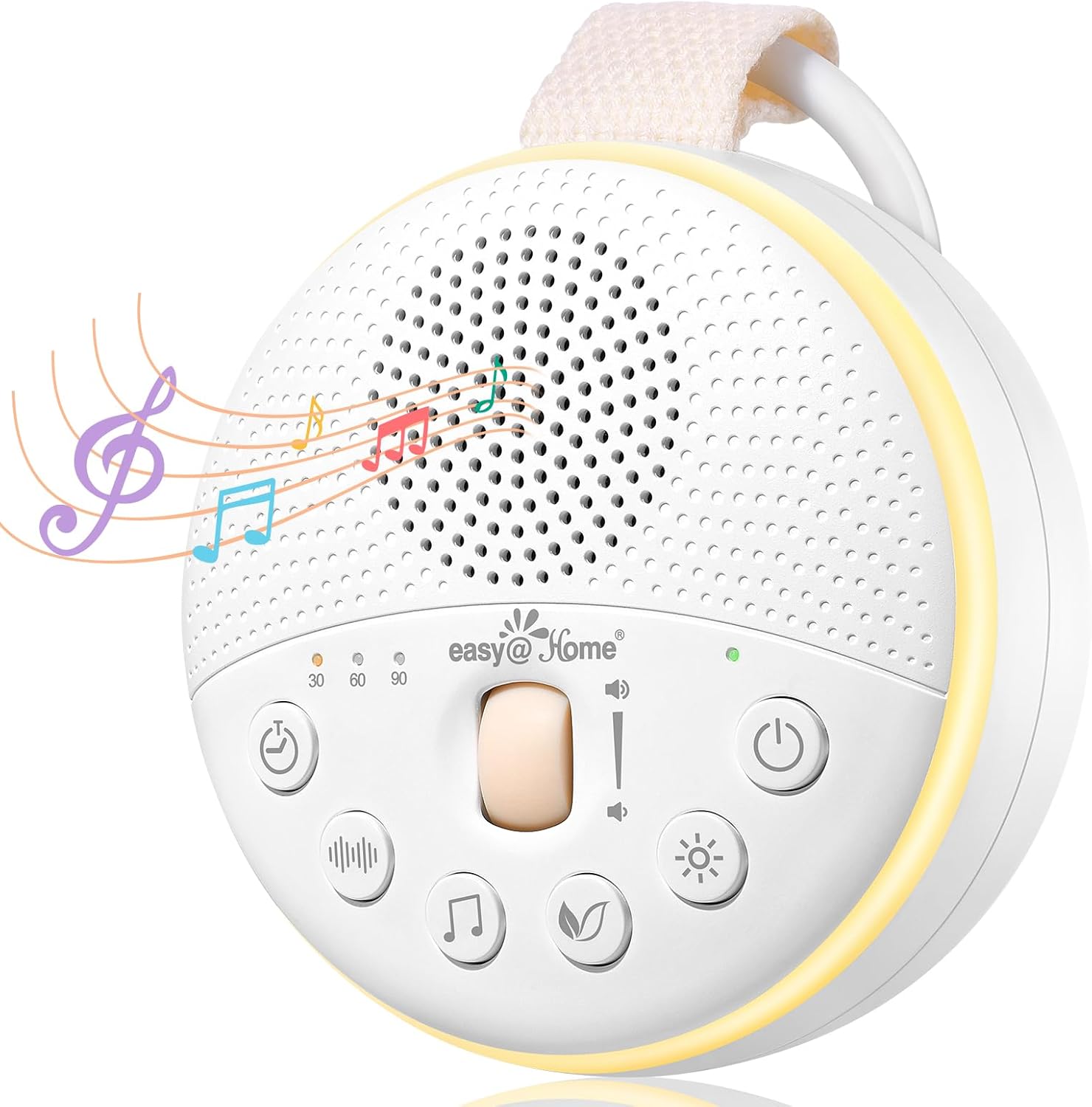 Easy@Home White Noise Machine: Portable Baby Sound Machine 34 Soothing Lullabies & Nature Sounds | 3 Timer Set | Night Light | Baby Essentials for Newborn | High Exact Roller Volume Control & USB-0