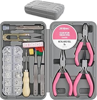 Hi-Spec 17pc Jewellery Making Tool Kit & 600pc Findings Accessories Box Set. Pliers & Wires for Handmade Bracelets, Necklaces, Earrings and Charms Arts & Crafts