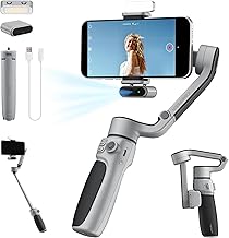 ZHIYUN CINEPEER CQ5 Combo[Official] Gimbal Stabilizer for Smartphones with Voice Assistant, AI Tracking, Magnetic Fill Light, 3 Axis Mobile Gimbal Built-in 215mm Extension Rod, for Videos Vlog YouTube