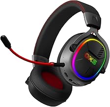 OXS Storm G2 Wireless Gaming Headset, 7.1 Virtual Surround Sound, 3 EQ Modes, 2.4GHz Low Latency, 50mm Driver, 40H Playtime, RGB Light,Bluetooth 5.3, Compatible with PC, Console, Mobile, Black