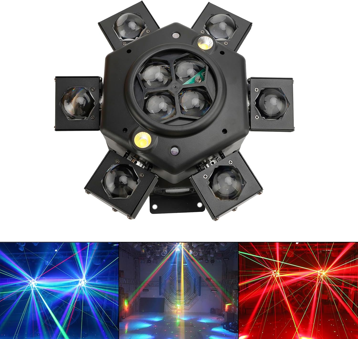 Areyourshop Moving Head Disco Lights 10 Lamp Head,DJ Lights RGBW DMX512 Party Lights, 14CH Disco Lights High Brightness/Definition for Clubs, Parties, Music Festivals.-5