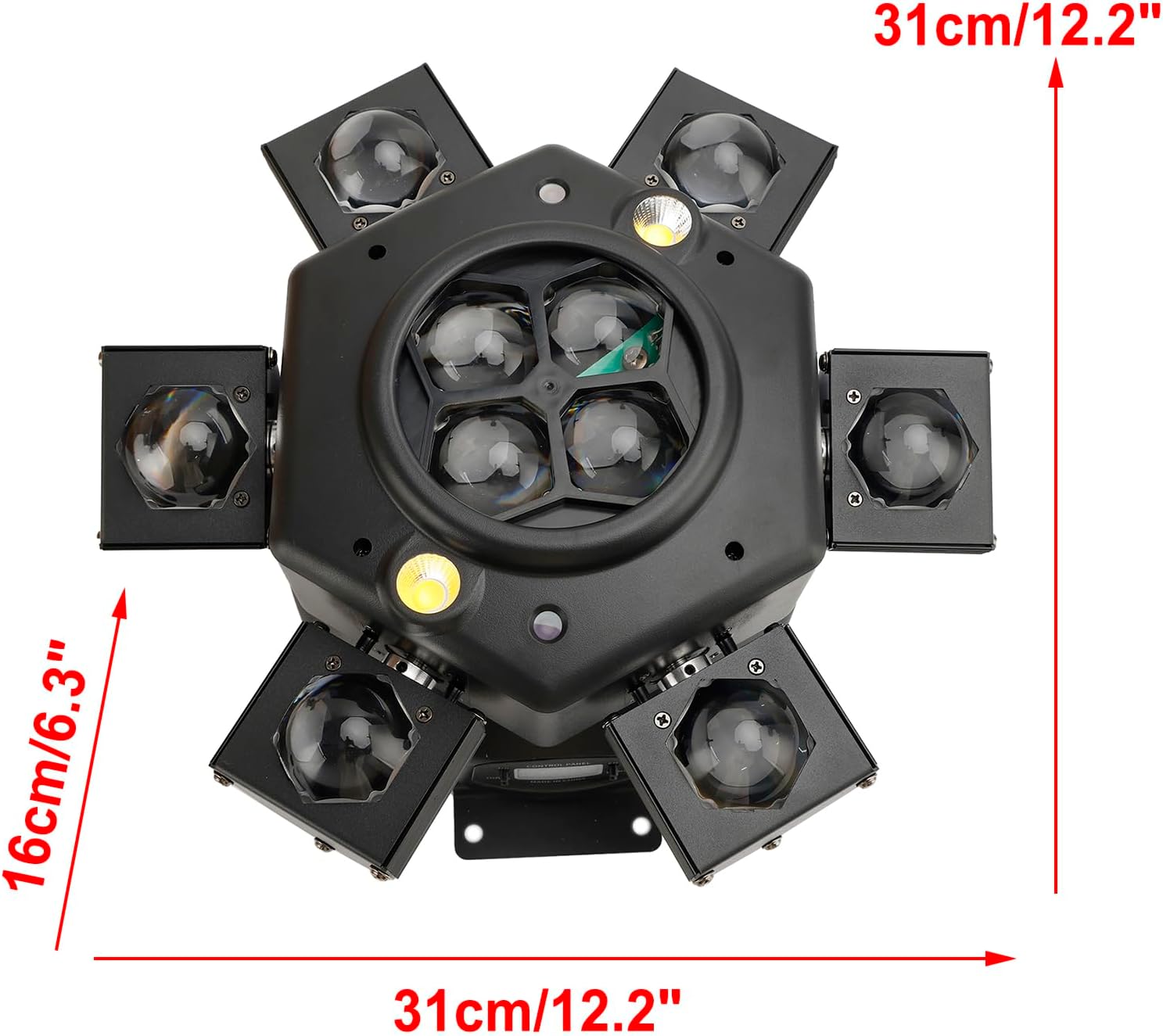 Areyourshop Moving Head Disco Lights 10 Lamp Head,DJ Lights RGBW DMX512 Party Lights, 14CH Disco Lights High Brightness/Definition for Clubs, Parties, Music Festivals.-6