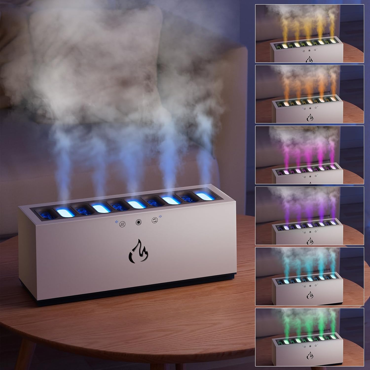 Humidifier for Bedroom, 900ML,10H-12H Run Time,Humidifiers for Baby Room/Plants, 21 LED Lights, Sound Control, Auto-Off,Office/Home-1