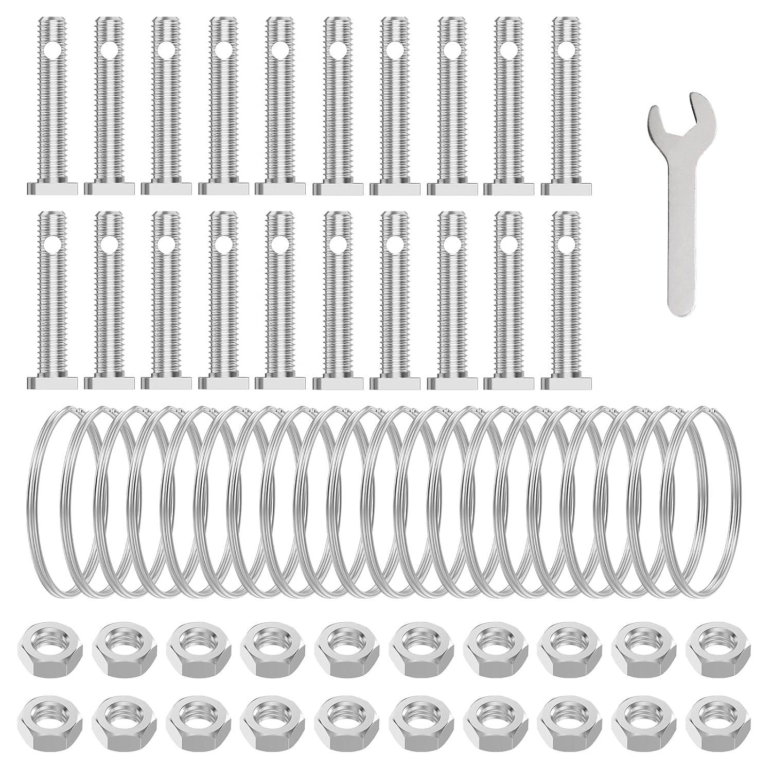 20-Pack Cropped Head Greenhouse Bolt and Ring Sets, Create Tying Points Accessories, Aluminium Bolts, Stainless Steel Nut-4