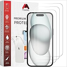 Mobitel 3-Pack Screen Protector for iPhone 15 Pro Max,15 Plus & iPhone 16 Plus 9H Hardness 6.7-Inch Tempered Glass Case-Friendly Protector, Anti-Scratch, Anti-Bubble with Easy Installation, HD Clear