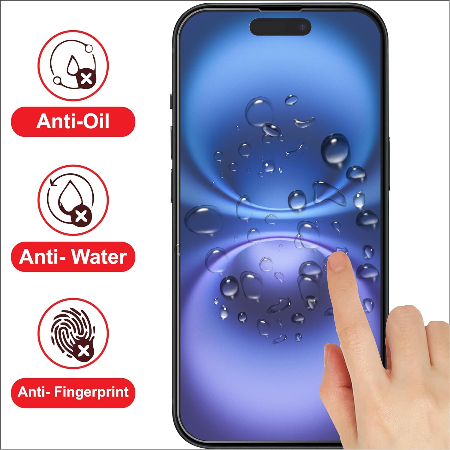 Mobitel 3-Pack Screen Protector for iPhone 15 Pro Max,15 Plus & iPhone 16 Plus 9H Hardness 6.7-Inch Tempered Glass Case-Friendly Protector, Anti-Scratch, Anti-Bubble with Easy Installation, HD Clear-2