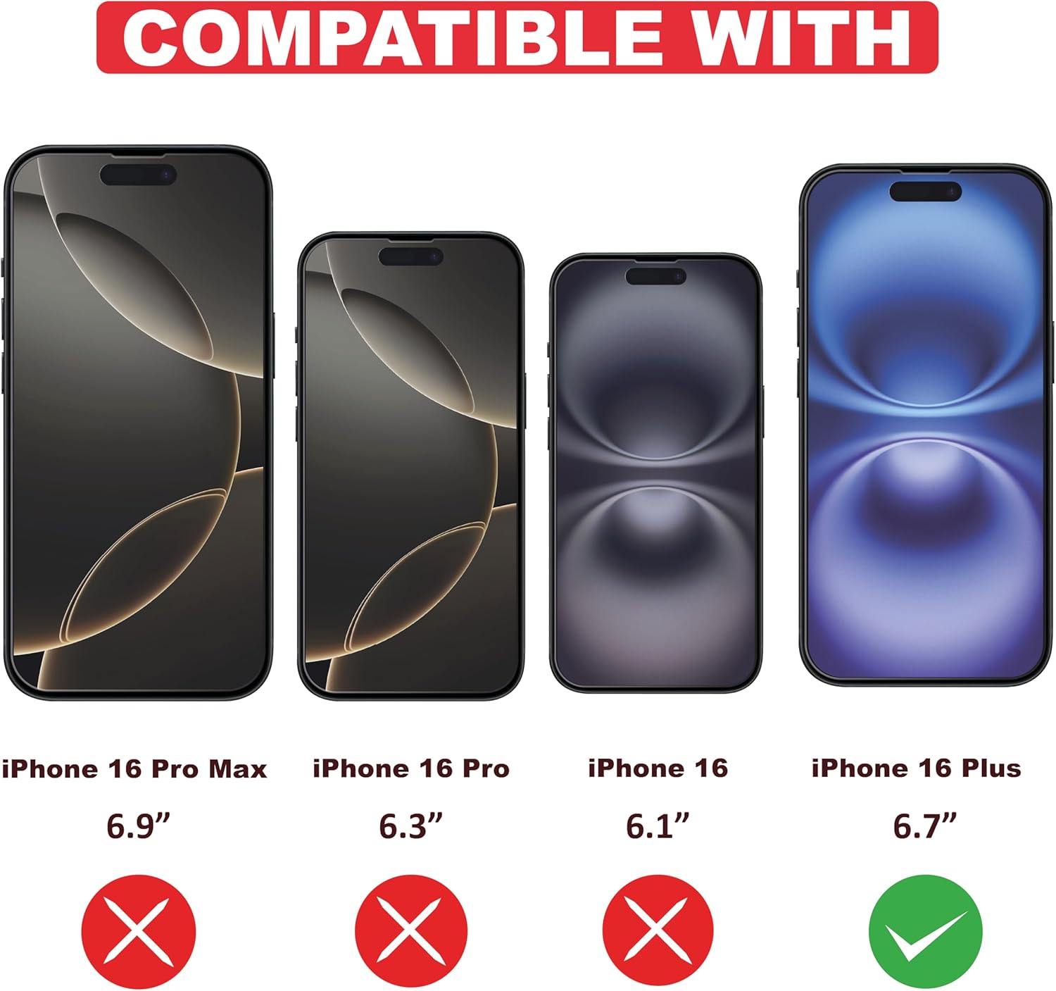 Mobitel 3-Pack Screen Protector for iPhone 15 Pro Max,15 Plus & iPhone 16 Plus 9H Hardness 6.7-Inch Tempered Glass Case-Friendly Protector, Anti-Scratch, Anti-Bubble with Easy Installation, HD Clear-4