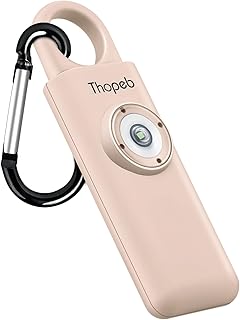 Thopeb–The Original Personal Alarm for Women by Women–LOUD Siren, Strobe Light and Key Chain in a Variety of Colors (Metallic Rose)