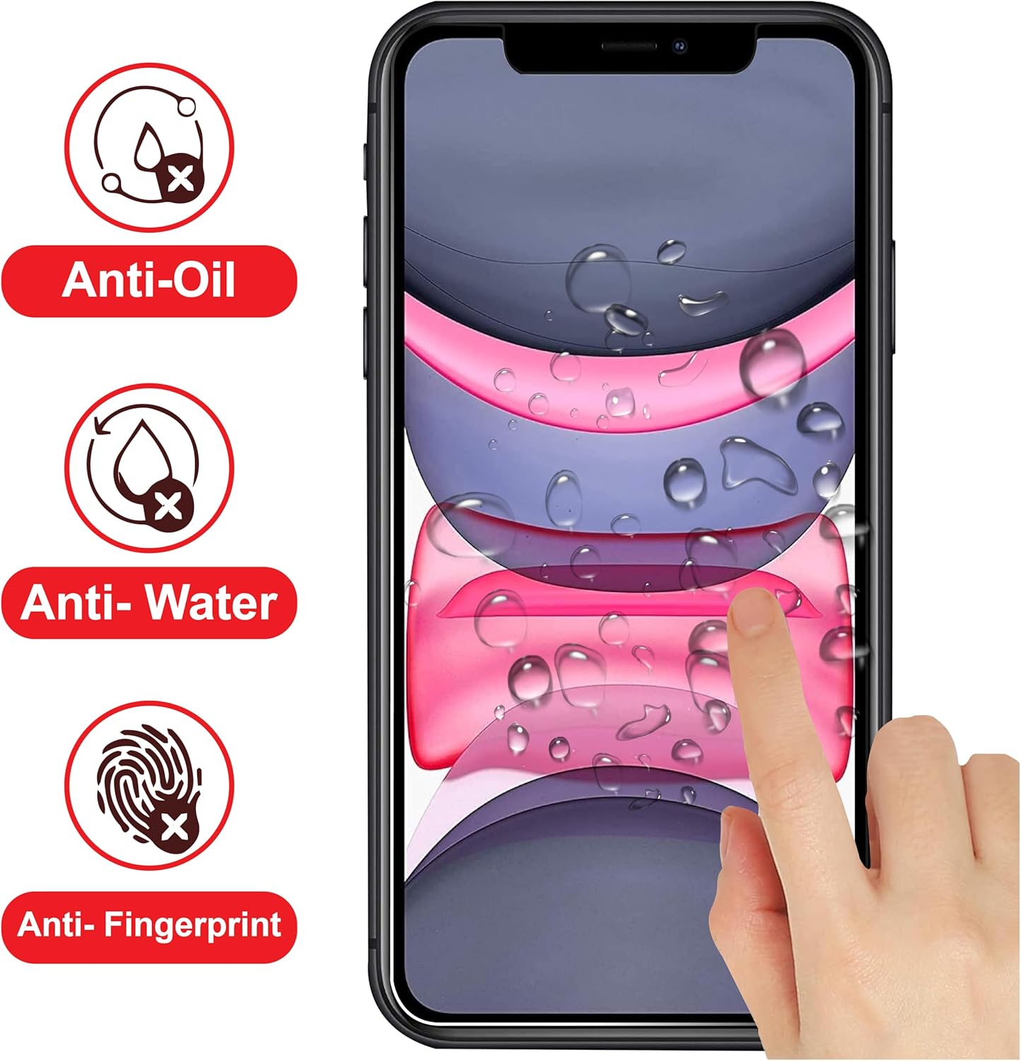 Mobitel 3-Pack Screen Protector for iPhone 11, iPhone XR, 9H Hardness 6.1-Inch Tempered Glass Case-Friendly Protector, Anti-Scratch, Anti-Bubble with Easy Installation, HD Crystal Clear-2