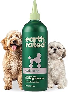 Earth Rated Coat-Specific 3-in-1 Curly & Wavy Coated Dog & Puppy Shampoo, Conditioner and Deodorizer, Formulated to Tackle Tangles and Restore Curls, Refreshing White Tea & Basil Scent, 16 oz.