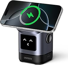 UGREEN Uno Qi2 Certified 15W Wireless Charger Stand, 2-in-1 Foldable Charging Station Compatible with iPhone 16/15/14/13/12 Series, AirPods 2/3/4, AirPods Pro 1/2