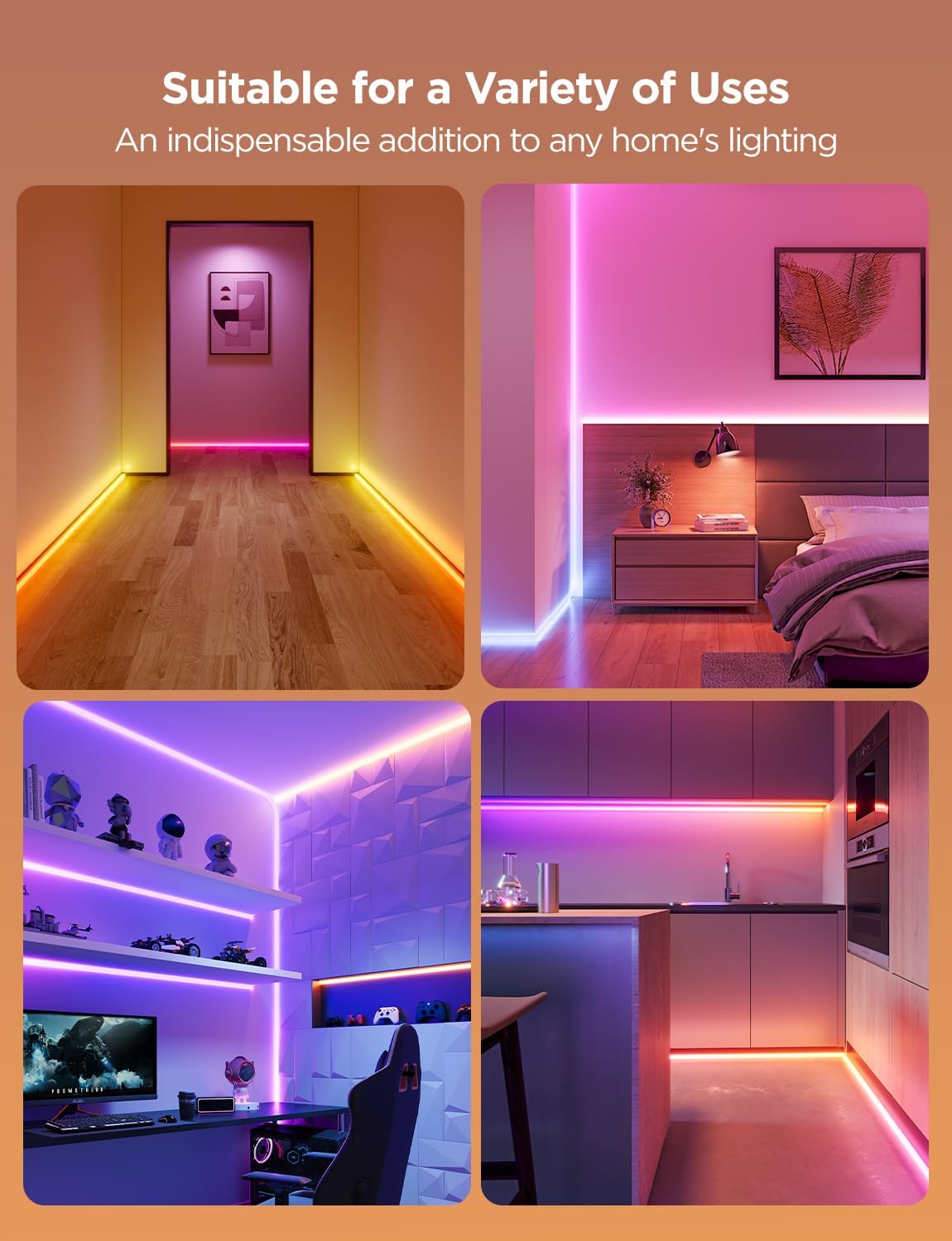 Govee Neon LED Strip Light for Skirting Board, 5m Neon Rope Light for Wall Lines & Corners, Compatible with Matter, Music Sync, Neon LED Lights for Living Room, Gaming Room-6