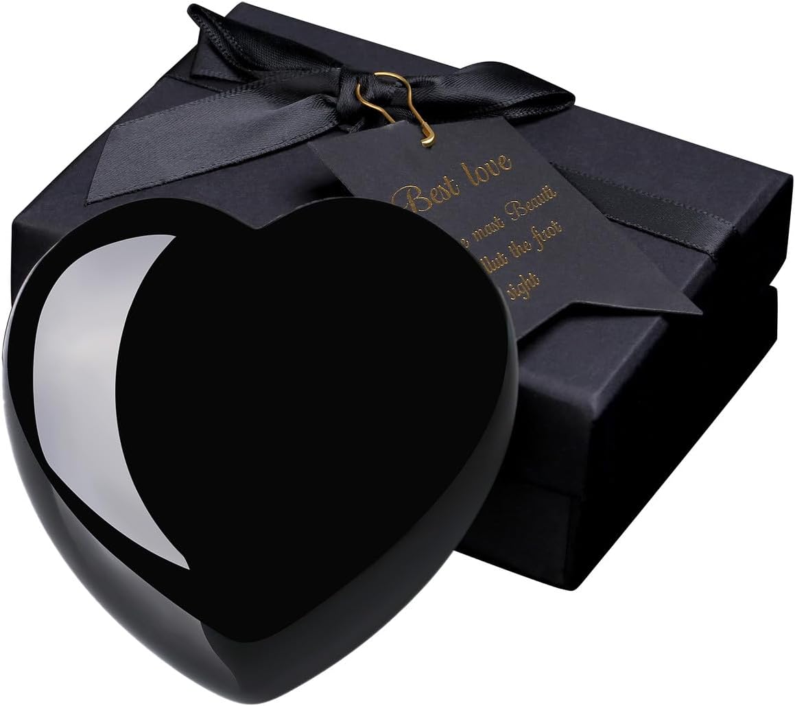 AWARDSEN 60 mm Large Heart Black Obsidian Crystals Gemstones Presents for Women, Heart Shaped Stone Reiki Healing Crystals for Valentine's Day, Anniversary, Birthdays and Thanksgiving Day-3