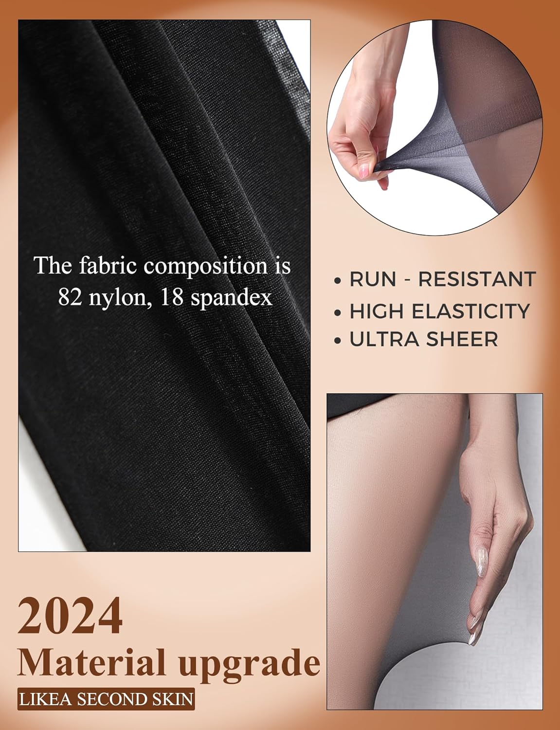 YOGINGO 20D Sheer Black Tights for Women, Breathable Pantyhose for Women, women's stockings with Reinforced Toe-3