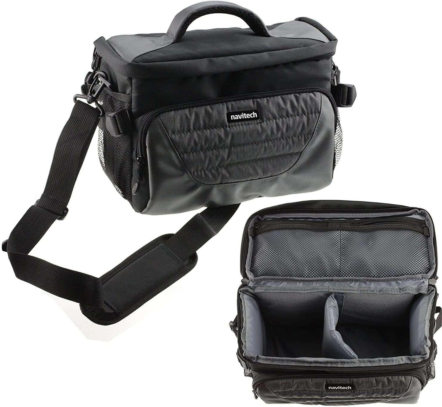 Navitech Grey Shoulder Camera Bag Compatible with Delmodes Camcorder Video Camera 2.7K-0