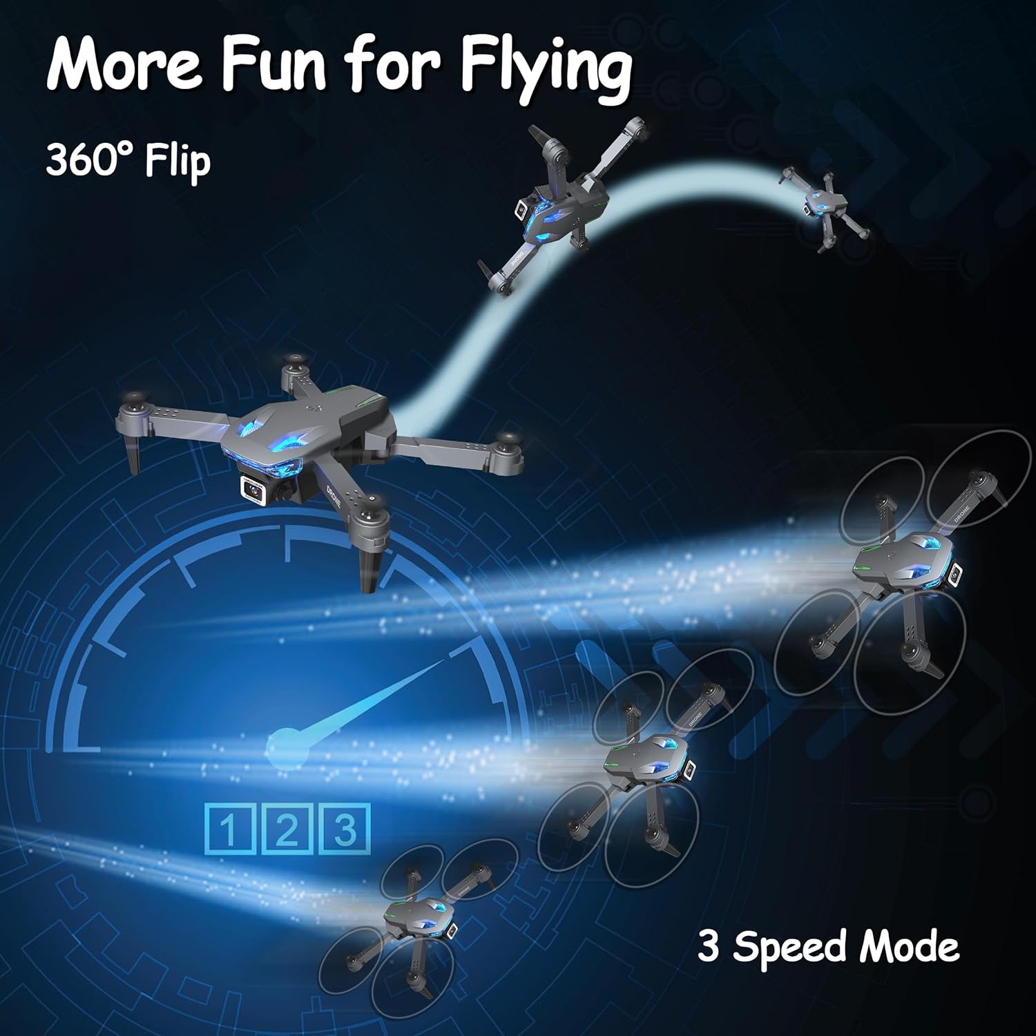 Foldable Drone with 1080P Camera for Kids/Adults/Beginners | Wipkviey T28 RC Quadcopter Toys, Birthday/Christmas Gifts for Boys Girls with 24-30 Mins Flight, 2 Modular Batteries and Carrying Case-2