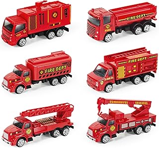 Diecast Fire Rescue Truck Vehicle Set, Alloy Metal Fire Truck Model Car Toys, Realistic Mini Rescue Emergency Fire Truck Car Toys, Small Toy Car Gift Set for 3 4 5 6 Year Olds