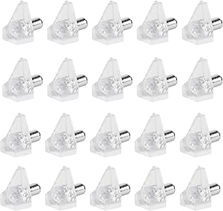 20 Pcs 5 Millimeters Shelf Support Pegs, 5mm Clear Support Cabinet Shelf Pins, Push in Kitchen Cupboard Wardrobe Shelf Pegs, Shelf Supports Pins for Kitchen Book Shelves Furniture Shelf Holder Pins