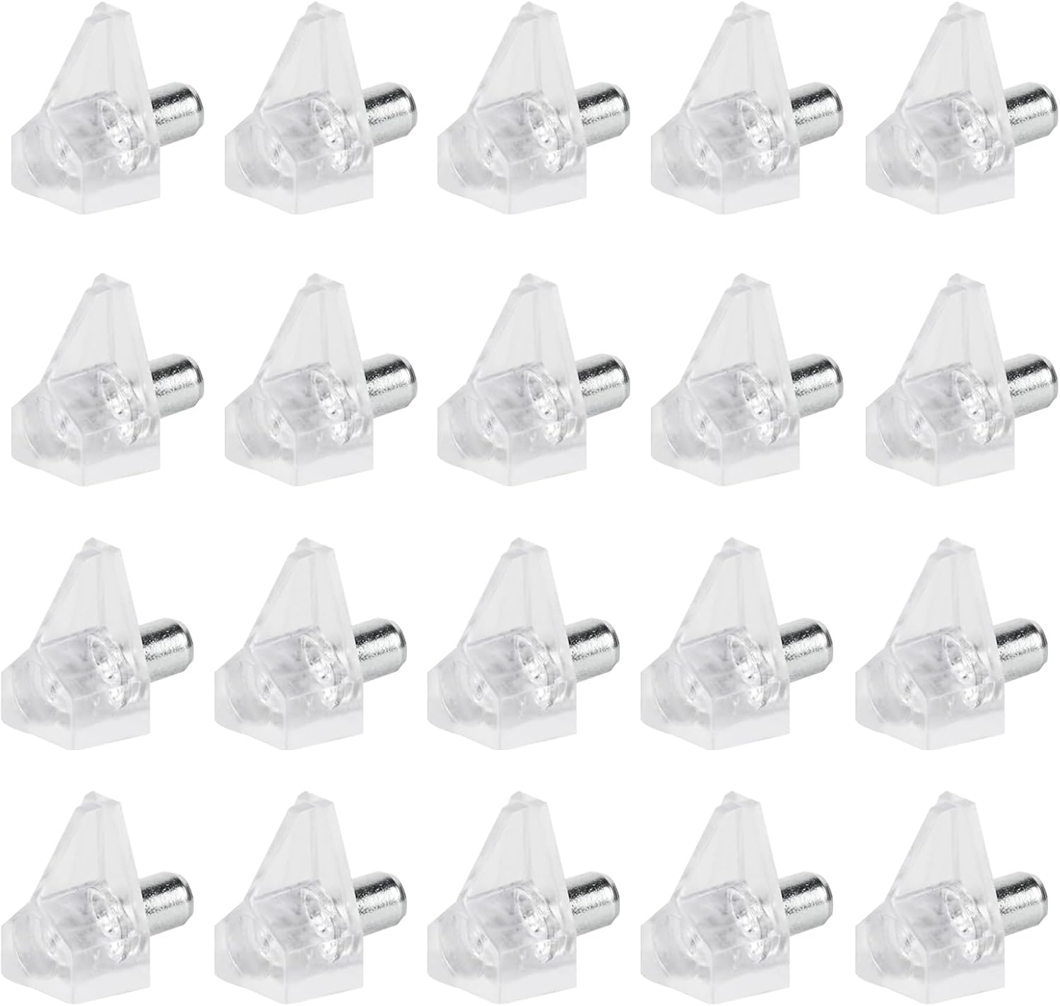 20 Pcs 5 Millimeters Shelf Support Pegs, 5mm Clear Support Cabinet Shelf Pins, Push in Kitchen Cupboard Wardrobe Shelf Pegs, Shelf Supports Pins for Kitchen Book Shelves Furniture Shelf Holder Pins-0