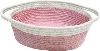 GIFTEXPRESS White and pink double color Woven Basket