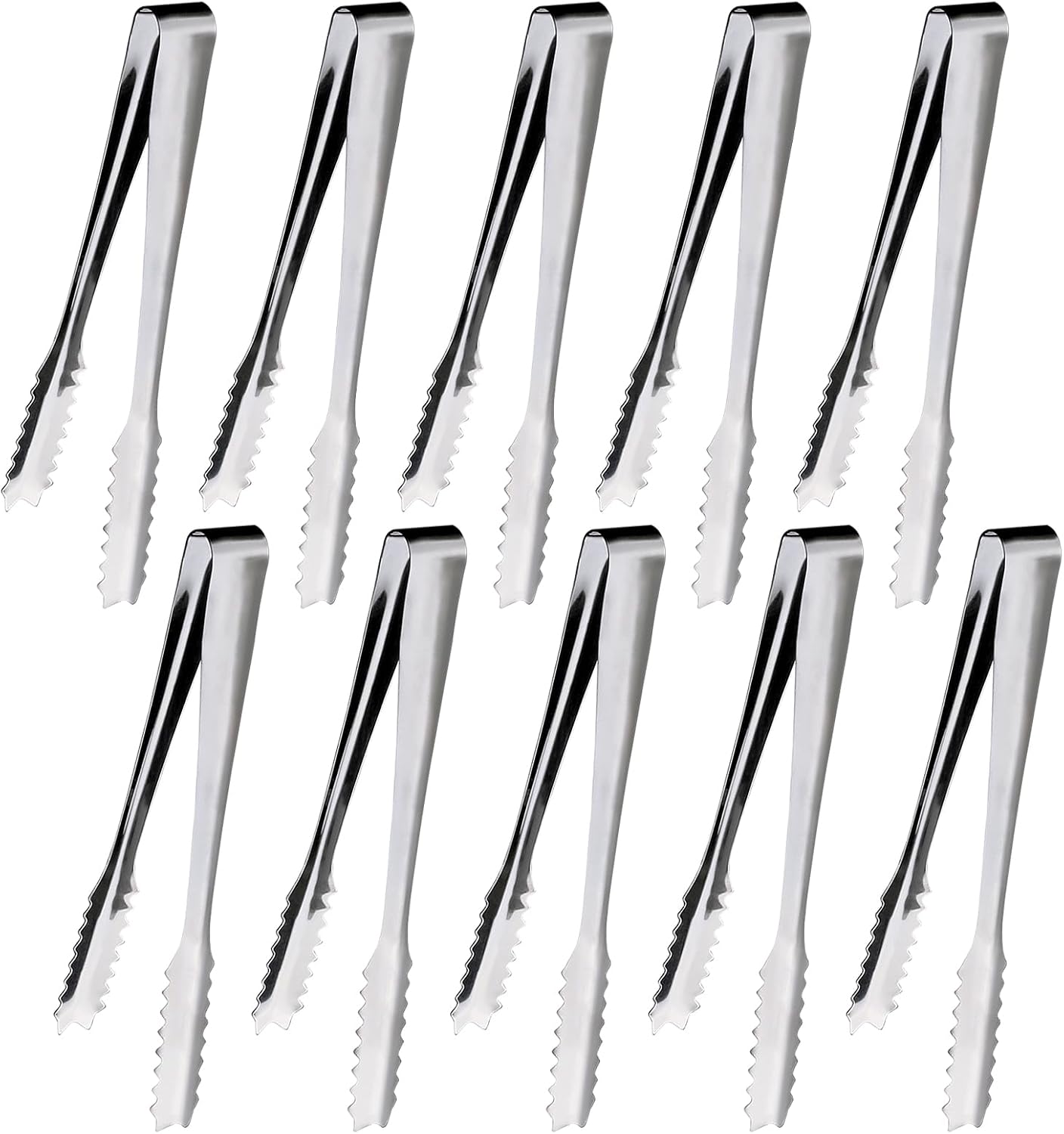 Redamancy 10 Pcs Ice Tongs, Sweet Tongs, Mini Tongs, Small Tongs, Sugar Tongs, Sweet Tongs for Pick Mix, Serving Tongs, for Food, Sweets, Bread, Cake, Ice-0