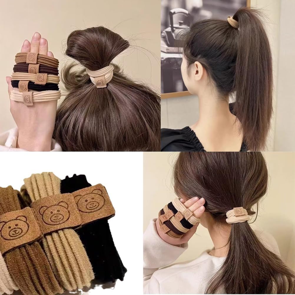 4styles (31PCS) Elasticity Hair Band Medium Hair Ties Ponytail Holder Kate Bosworth hair tie Chloe Moretz hair ties No Crease Damage-6