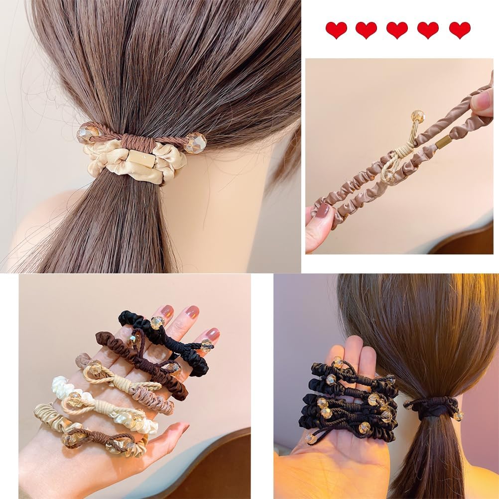 4styles (31PCS) Elasticity Hair Band Medium Hair Ties Ponytail Holder Kate Bosworth hair tie Chloe Moretz hair ties No Crease Damage-7