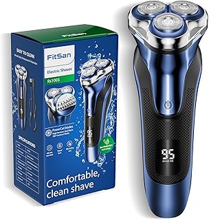 Electric Razor for Men,FitSan Wet & Dry Electric Shaver with PowerCut Blades, Cordless USB Rechargeable Foil Shaver with Pop-up Trimmer and Travel Lock