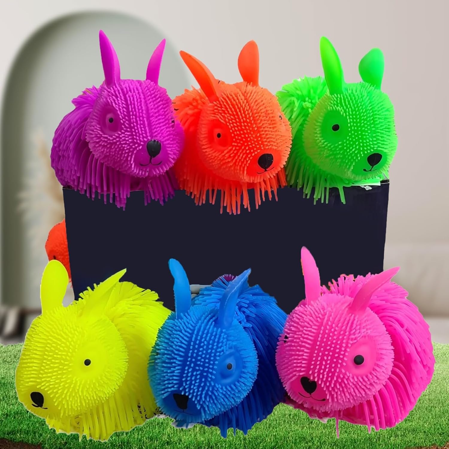 YSAMAX Cute Rabbit Puffer Toy, Soft, Squishy Texture, Glowing Stress Relief And Decompression, Ideal Fidget Toy For Both Children And Adults, Random Colours, (8PCS)-3