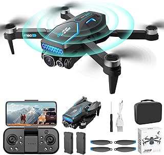 Drone with Adjustable 4K Camera, OBEST Foldable RC Quadrocopter 36 Mins Long Flight Time, 360° Obstacle Avoidance, Brushless Motor, Follow Me, Optical, Drone for Adult (black)