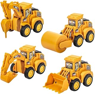 Diecast Construction Excavator,4PCS Press Go Toy Cars for Toddler,Truck Toys for Kids Mini Truck Model Car Set Cute Cars Friction Powered Set Model Toy Cars,Best Gift for Baby Kids Toddler Toys