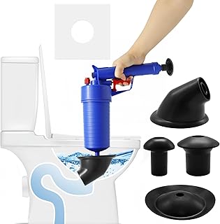 Viceda High Pressure Air Pump Drain Unblocker,with Powerful 4-Sucker Toilet Plunger - Heavy Duty Sewer Dredge Cleaning Tool for Kitchen, Shower, Bathtub - Versatile Sink Plunger with Multiple Uses