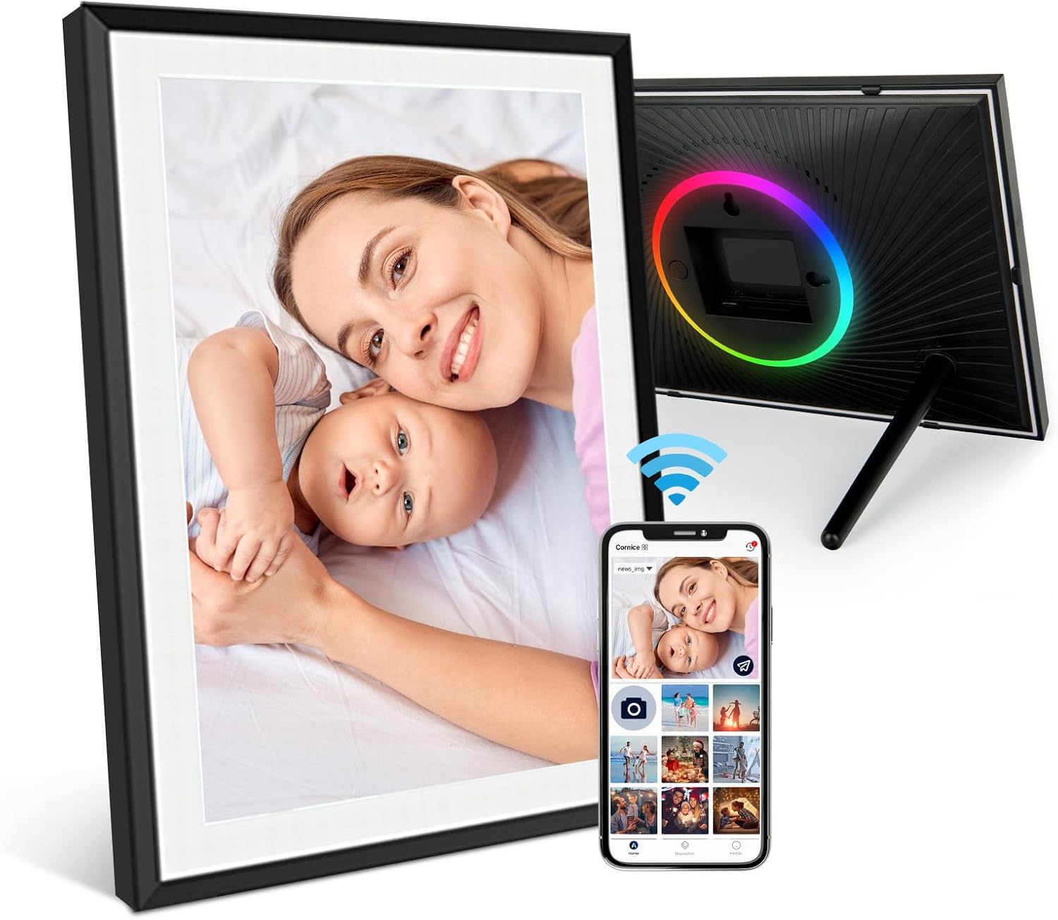 Digital Photo Frame WiFi 10.1 Inch,32 GB LED Digital Picture Frame,1280x800 IPS HD Touch Screen Electronic Photo Frame,Share Moments Instantly Anywhere-0