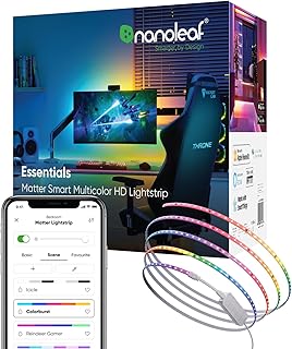 Nanoleaf Matter Essentials 5M HD Led Strip Light, Addressable RGBIC Led Strip - Smart and Multicolour, Matter over WiFi, Bluetooth, 16M+ Colours, Works with Alexa Google Assistant Apple Homekit