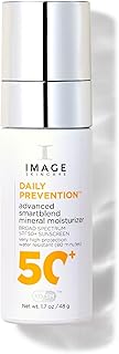 Image Skincare DAILY PREVENTION Advanced Smart Blend Mineral Face Moisturiser SPF 50+ Sunscreen Lotion, Reduces Redness and Evens Skin Tone, 48 g