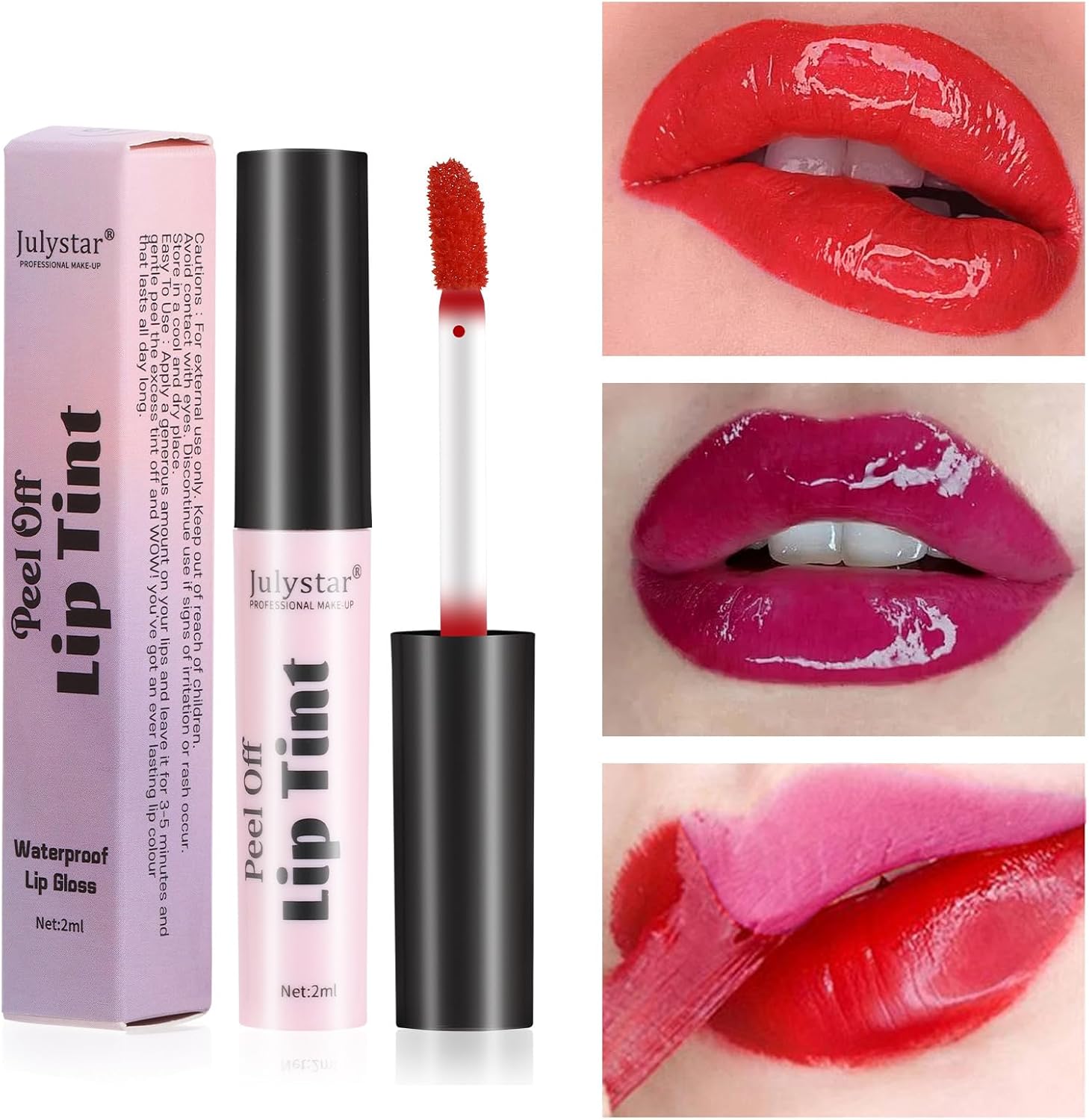 Lip Stain Peel Off, Lip Tint Stain Long Lasting, Tattoo Color Lip Gloss,Transfer Proof, Matte Finish, Waterproof Formula, Lip Makeup For Women Girls (05#)-5