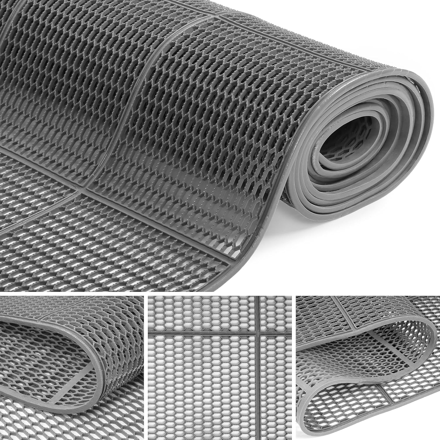 ybaymy Non-Slip Mat 300x90cm Floor Mat 4mm Thick Drainage Mat Perforated Rubber Mat Floor Mats For Use In Wet Areas Kitchens, Swimming Pools, Restaurants Garages, Passageways Hallways Sauna Mats-0