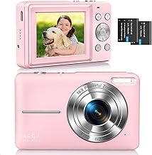 CAMKORY Digital Camera FHD 1080P 44MP Compact Camera 16X Digital Zoom Camera Small Easy to Use Selfie with 2 Batteries for Children Beginners Girls