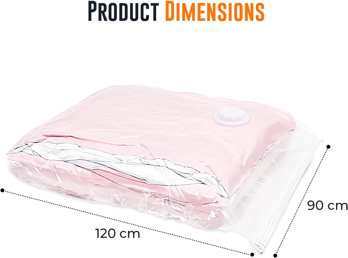 Jumbo Travel Vacuum Bag Airtight Pack | 90 X 120cm Space Saver Air Suction Bag and Store Clothes, Bedding, Duvets & Pillows | Reusable Suction Bags for Storage |-1