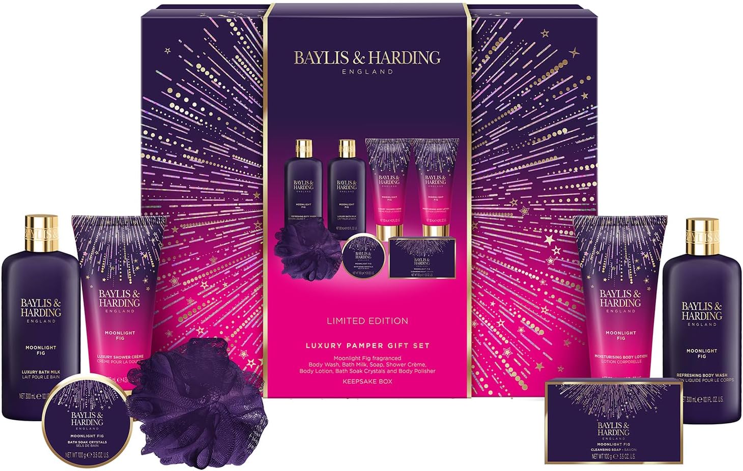 Baylis & Harding Moonlight Fig Luxury Pamper Gift Set - Vegan Friendly (Pack of 1)-0