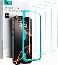 ESR 3 Pack for iPhone 16 Pro Max Screen Protector, Tempered Glass Film with Easy Installation Tool, 9H Hardness, Military-Grade Shatterproof, HD Clear, Scratch Resistant