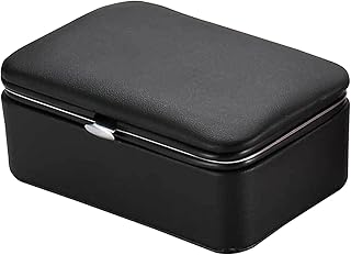 Cretvestsar Portable PU Leather Jewelry Organizer Box for Women, Compact Travel Jewelry Case with Multiple Compartments for Women Girls Jewelry lovers Frequent travelers Brides Teenagers Moms (Black)