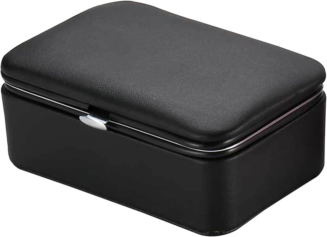 Cretvestsar Portable PU Leather Jewelry Organizer Box for Women, Compact Travel Jewelry Case with Multiple Compartments for Women Girls Jewelry lovers Frequent travelers Brides Teenagers Moms (Black)-0