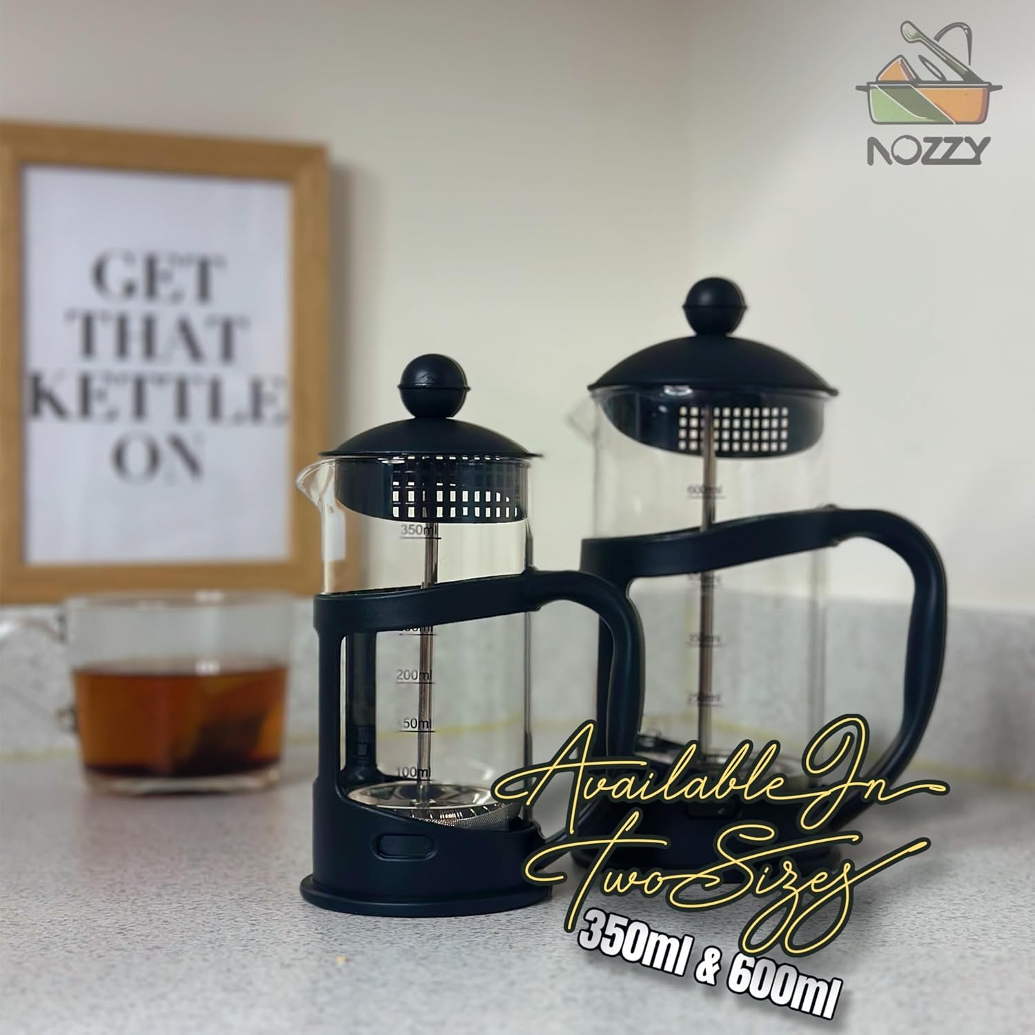 Nozzy French Press Coffee Maker, Coffee Press and Tea Maker (600ml)-5