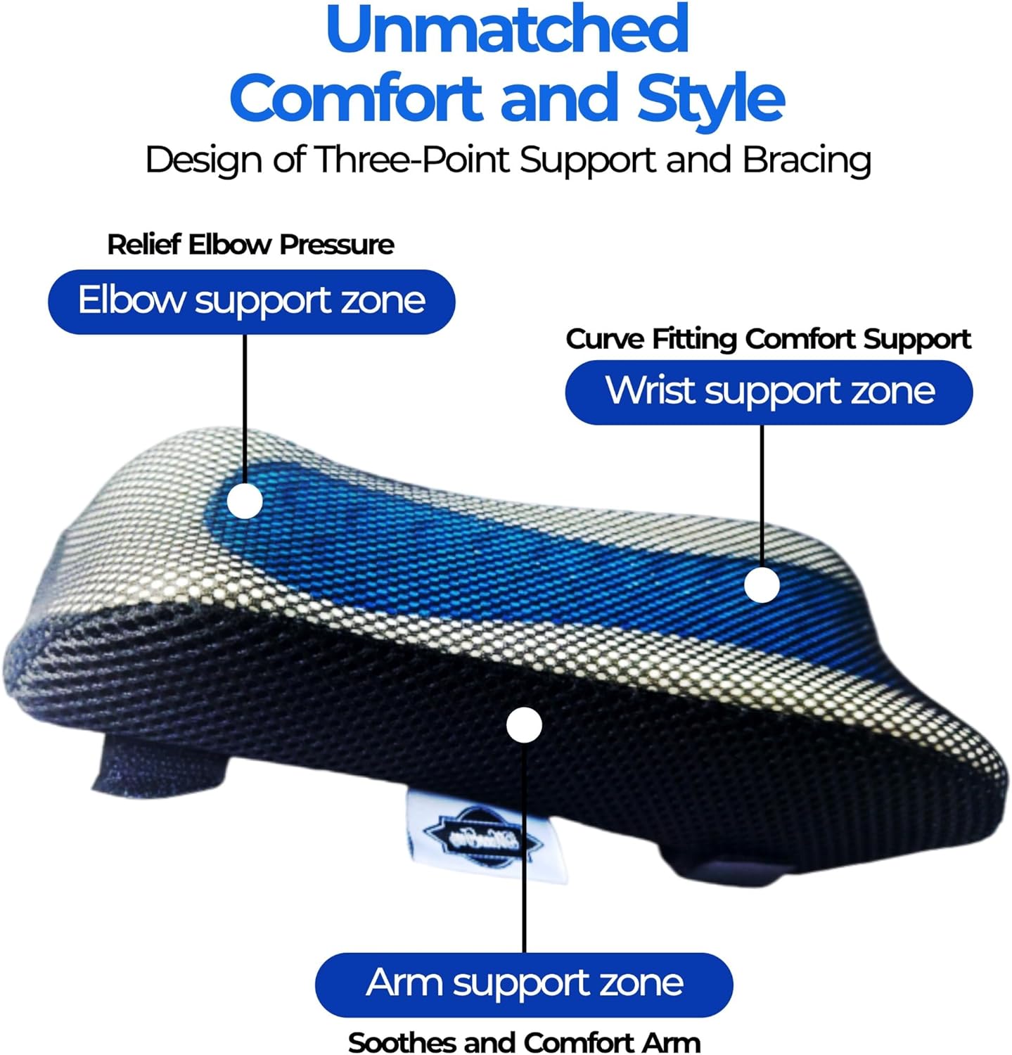 MoonTeez Office Chair Armrests Pads, Ergonomic Memory Foam, Blue Cooling Gel, Breathable Mesh Fabric and Black Mouse Pad.-3