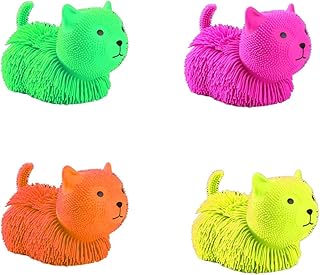 YSAMAX Cat Puffer Toy, Light Up, Soft And Thorn Texture, Reducing Stress And Tension, Ideal Fidget Toy For Both Children And Adults, Random Colours, (4PCS)